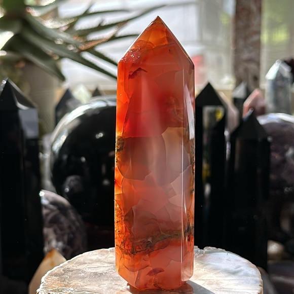 Carnelian Crystal Tower With Druzy! - Picture 5 of 7